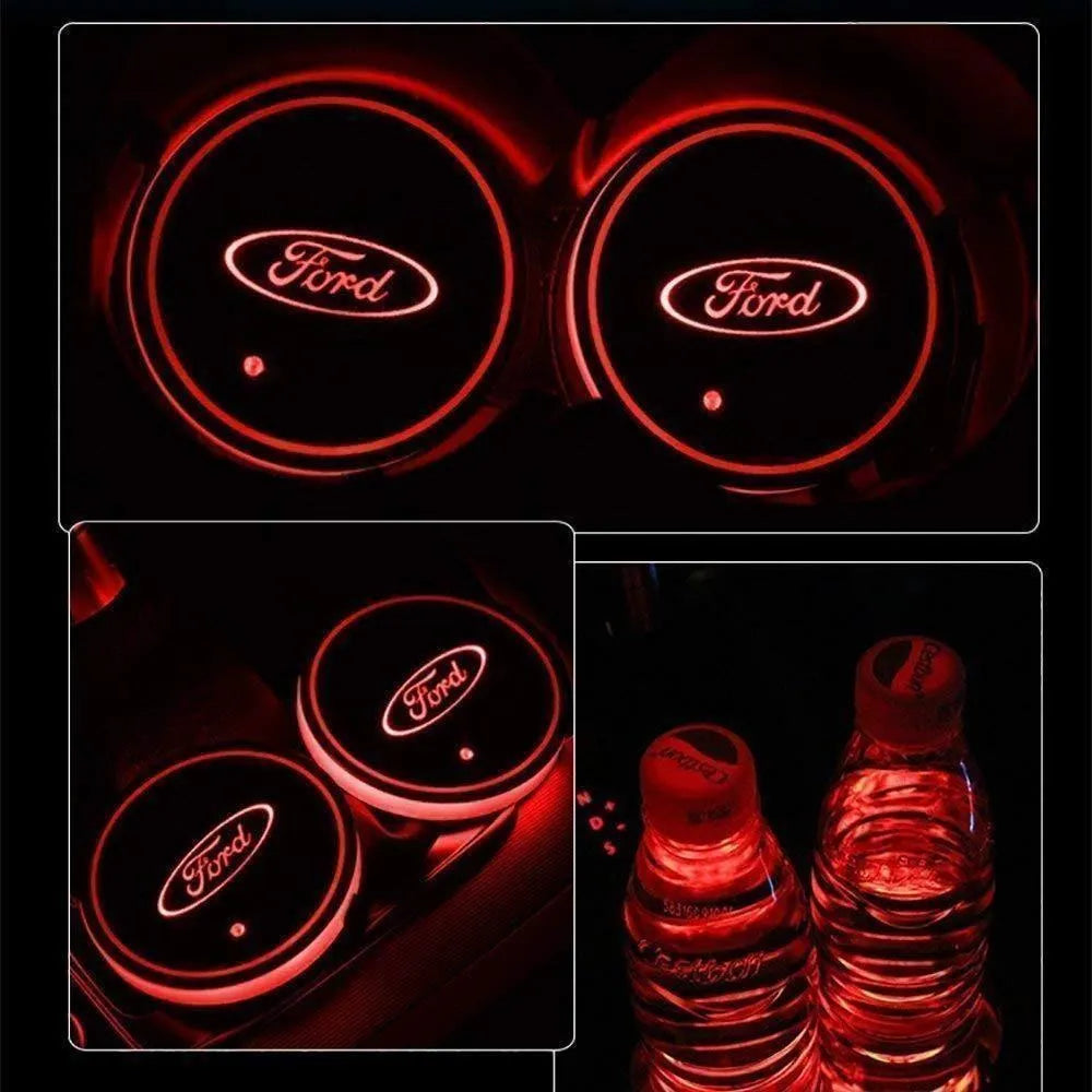 Hot Sale π50% OFF π7 Colors Led Car Logo Cup Lights up Holder(1 pair)