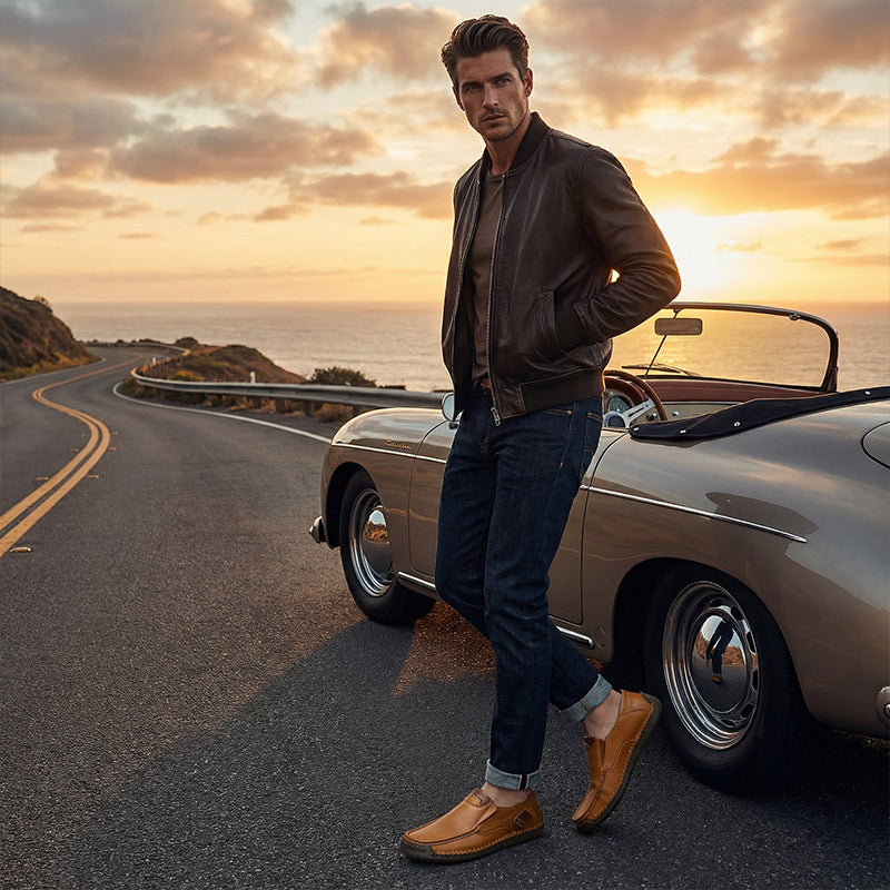 π 60% OFF! π Classic Menβs Slip-On Leather Shoes β Premium Calfskin, All-Day Comfort & Effortless Style