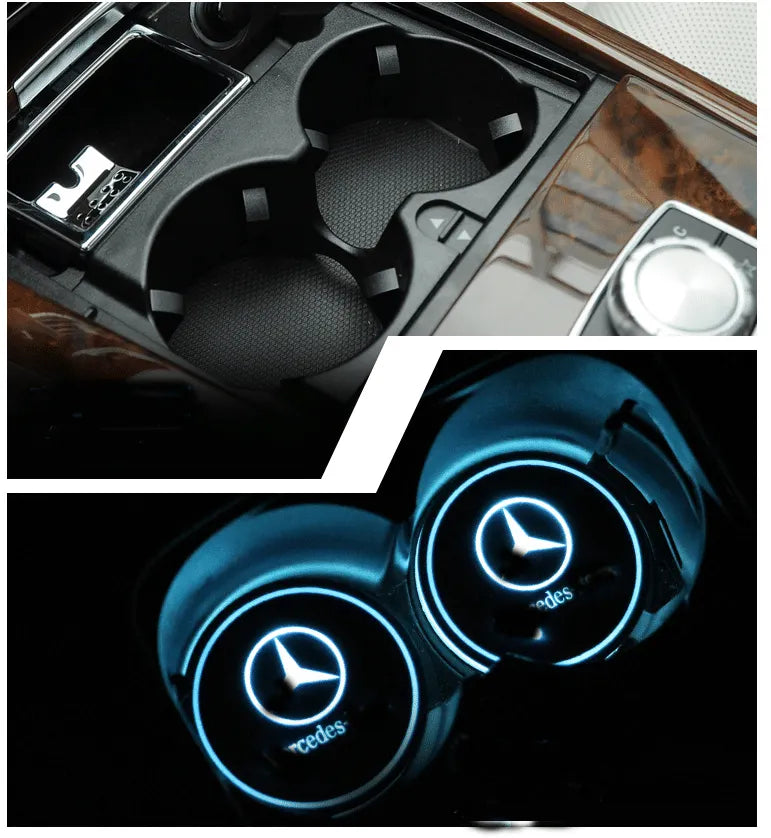 Hot Sale π50% OFF π7 Colors Led Car Logo Cup Lights up Holder(1 pair)