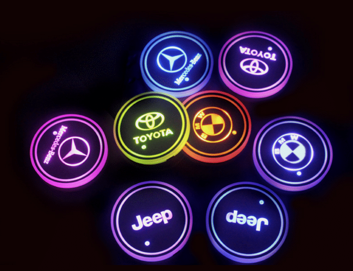 Hot Sale π50% OFF π7 Colors Led Car Logo Cup Lights up Holder(1 pair)