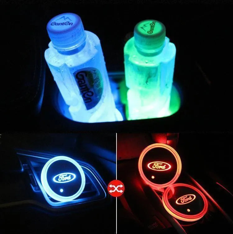Hot Sale π50% OFF π7 Colors Led Car Logo Cup Lights up Holder(1 pair)