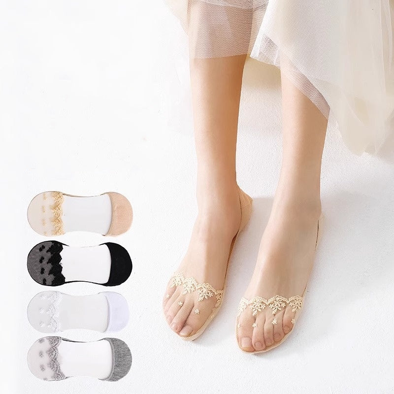 Women's Lace No-Show Non-Slip Socks
